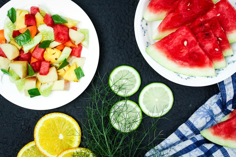 Fresh garden salad with citrus dressing